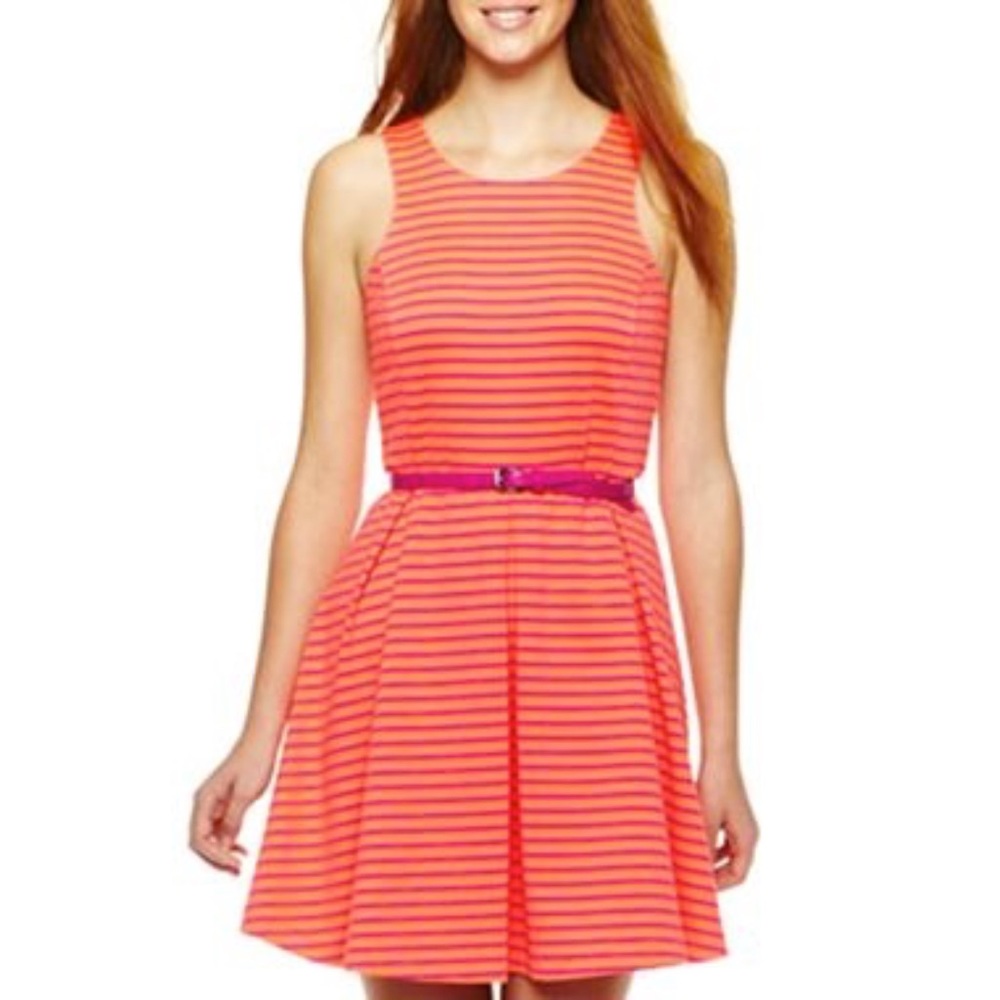 L’amour Nanette Leopre Stripe Fit and Flare Dress